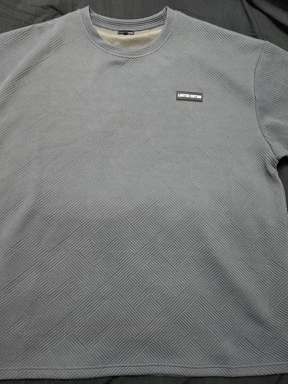 Men's Crewneck Textured Shirt - Gray